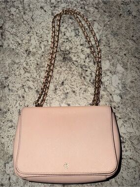 Tory Burch Blush Pink Leather Chain Crossbody Bag